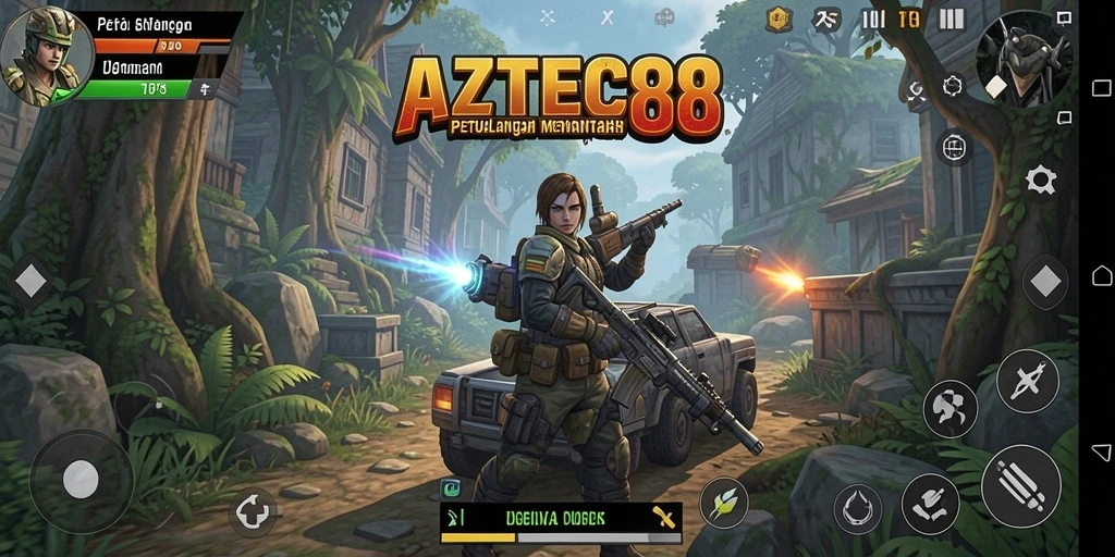 Gameplay AZTEC88 yang mendebarkan dengan grafis menakjubkan.
